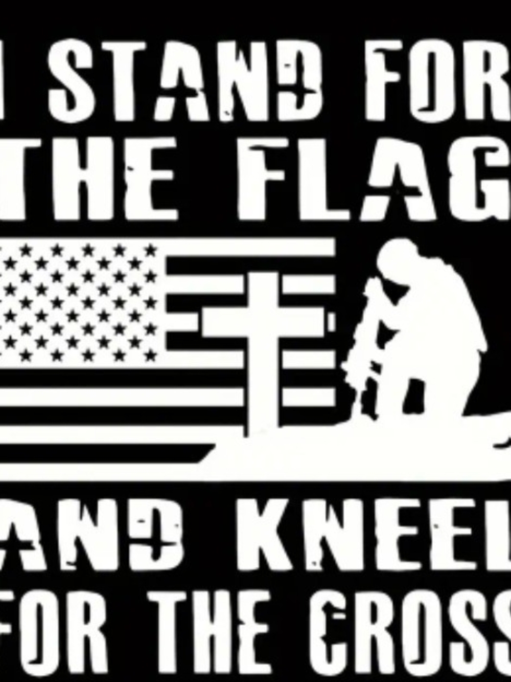 Patriotic Car Window Decal - I Stand For The Flag, I Kneel For The Cross